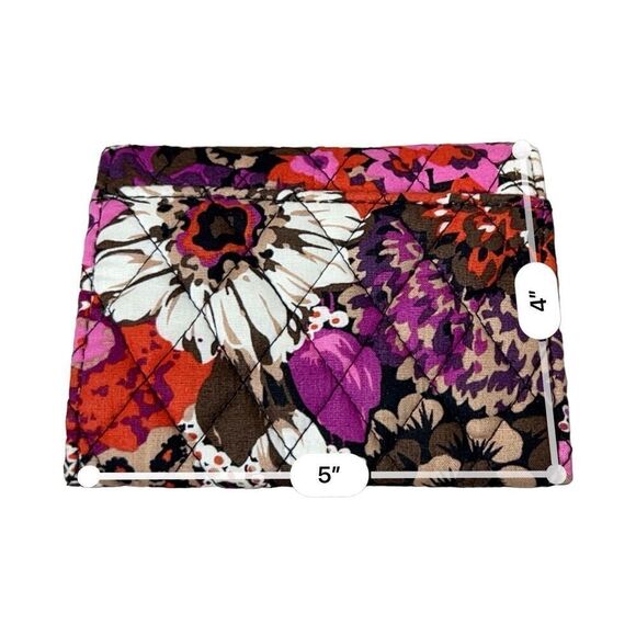 Vera Bradley Rosewood Floral Print Euro Tri-fold Wallet Quilted Bohemian 70s - Picture 6 of 7